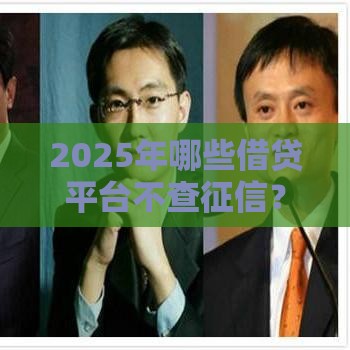 2025年哪些借贷平台不查征信？这几种方式或许能救急！