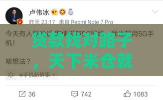 贷款找对路子，天下米仓就在你手边！