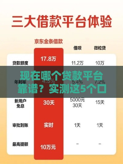 现在哪个贷款平台靠谱？实测这5个口子下款快利息低！