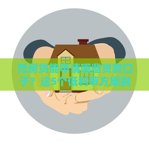 凭房贷能申请哪些贷款口子？这5个低利率方案别错过！