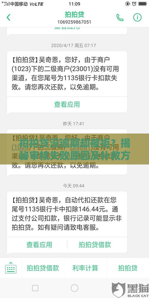 拍拍贷没逾期却被拒？揭秘审核失败原因及补救方法！