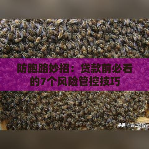 防跑路妙招：贷款前必看的7个风险管控技巧