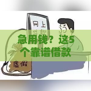 急用钱？这5个靠谱借款渠道，审批快、额度高，试试看！