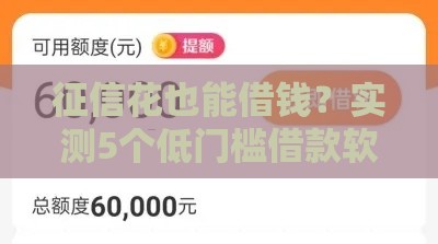 征信花也能借钱？实测5个低门槛借款软件，