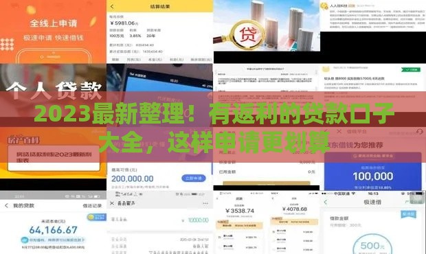 2023最新整理！有返利的贷款口子大全，这样申请更划算