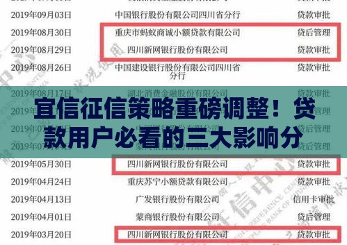 宜信征信策略重磅调整！贷款用户必看的三大影响分析