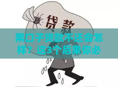 黑口子贷款不还会怎样？这3个后果你必须知道！