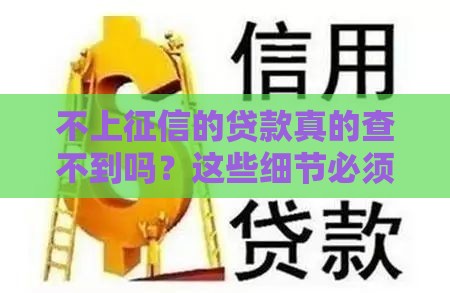 不上征信的贷款真的查不到吗？这些细节必须知道