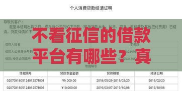 不看征信的借款平台有哪些？真实推荐+避坑指南