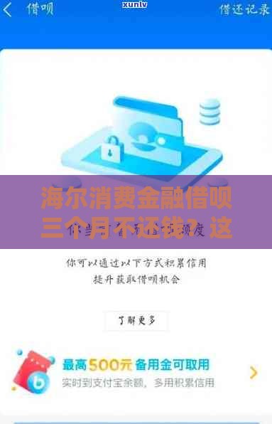 海尔消费金融借呗三个月不还钱？这几点后果必须知道