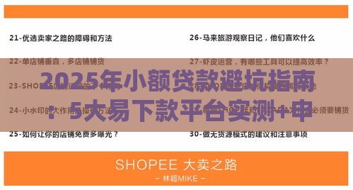 2025年小额贷款避坑指南：5大易下款平台实测+申请技巧