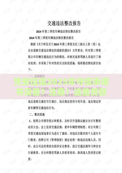 凭安征信2025年守信承诺书没签？注意！这些贷款难题你可能躲不过