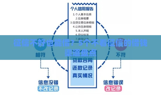 征信不好也能借？5个不看征信的借钱渠道盘点