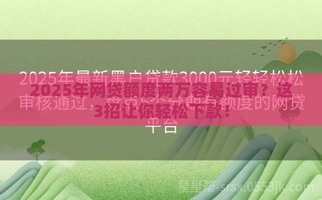 2025年网贷额度两万容易过审？这3招让你轻松下款！