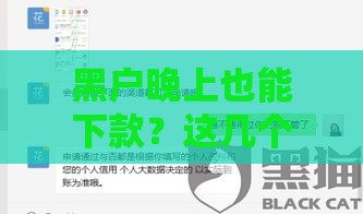 黑户晚上也能下款？这几个渠道或许能帮你应急！