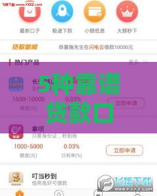 5种靠谱贷款口子推荐，快速到账低门槛