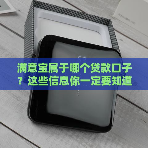 满意宝属于哪个贷款口子？这些信息你一定要知道！