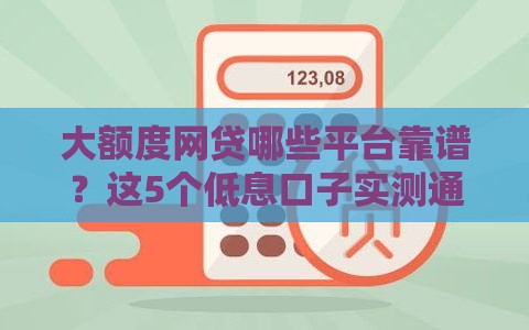 大额度网贷哪些平台靠谱？这5个低息口子实测通过率高