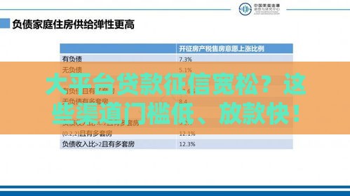 大平台贷款征信宽松？这些渠道门槛低、放款快！