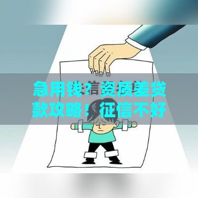 急用钱？资质差贷款攻略！征信不好也能借到钱