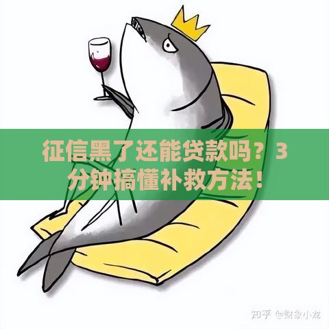 征信黑了还能贷款吗？3分钟搞懂补救方法！