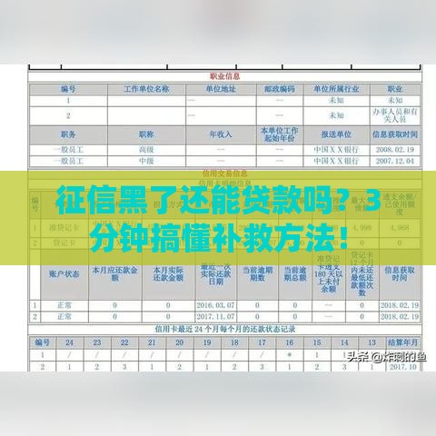 征信黑了还能贷款吗？3分钟搞懂补救方法！