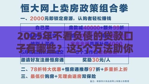 2025年不看负债的贷款口子有哪些？这5个方法助你轻松解决资金难题