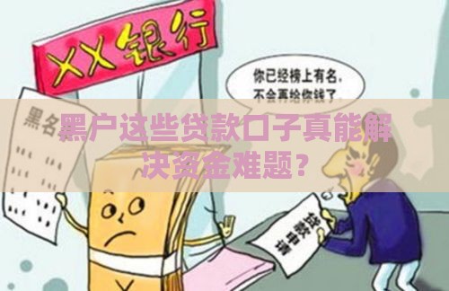 黑户这些贷款口子真能解决资金难题？