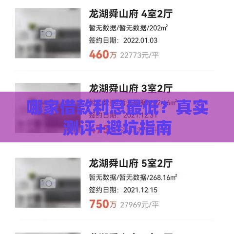 哪家借款利息最低？真实测评+避坑指南
