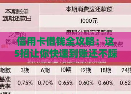 信用卡借钱全攻略：这5招让你快速到账还不踩坑！