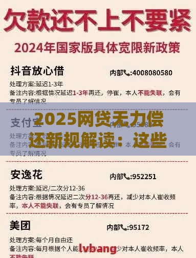 2025网贷无力偿还新规解读：这些变化你一定要知道！