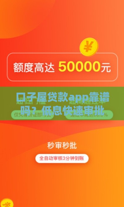口子屋贷款app靠谱吗？低息快速审批，手把手教你避坑攻略！