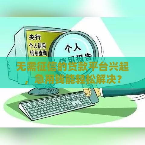 无需征信的贷款平台兴起，急用钱能轻松解决？