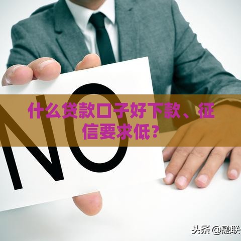 什么贷款口子好下款、征信要求低？