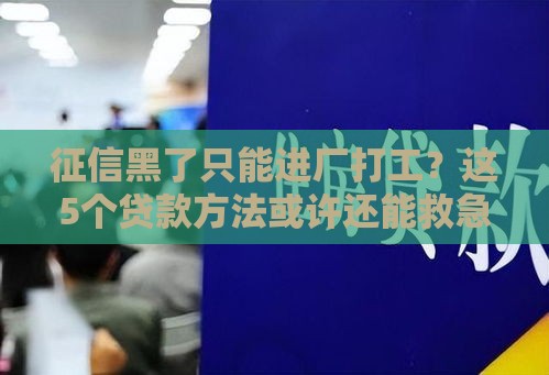 征信黑了只能进厂打工？这5个贷款方法或许还能救急
