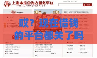 哎？现在借钱的平台都关了吗？这些变化你必须知道！