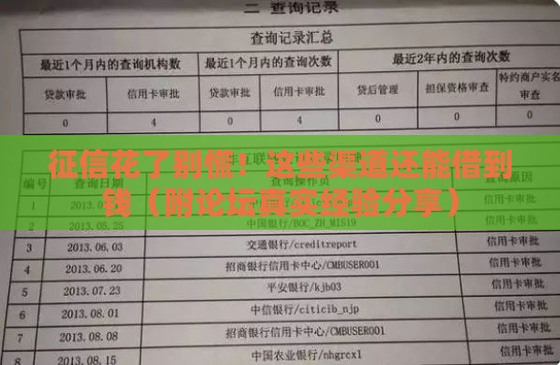 征信花了别慌！这些渠道还能借到钱（附论坛真实经验分享）