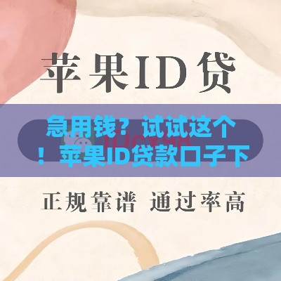 急用钱？试试这个！苹果ID贷款口子下载攻略，快速到账无压力！