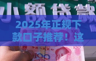 2025年正规下款口子推荐！这5个平台靠谱又好用