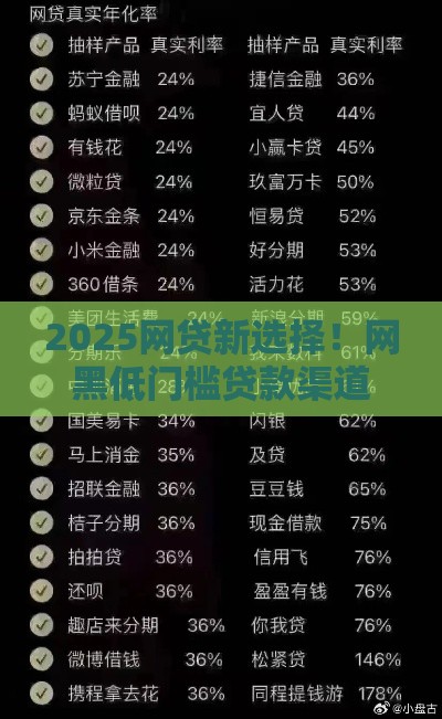 2025网贷新选择!网黑低门槛贷款渠道深度解析 2025网贷新选择!网黑低门槛贷款渠道深度解析