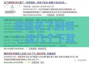 征信花了别慌！这几个下款口子还能帮你应急（附详细攻略）