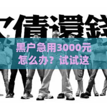 黑户急用3000元怎么办？试试这些方法，秒到账不是梦！