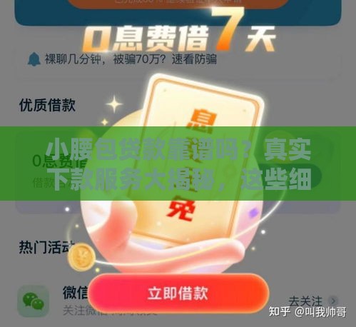 小腰包贷款靠谱吗？真实下款服务大揭秘，这些细节要注意！