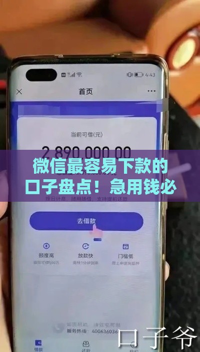 微信最容易下款的口子盘点!急用钱必看这5个渠道 微信最容易下款的口子盘点!急用钱必看这5个渠道