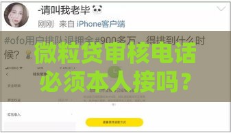 微粒贷审核电话必须本人接吗？女性申请男家属代接全攻略！