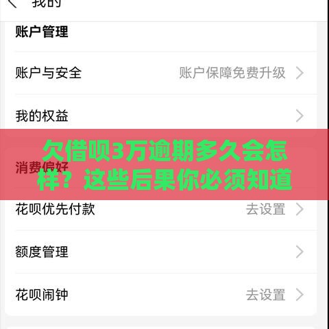 欠借呗3万逾期多久会怎样？这些后果你必须知道！