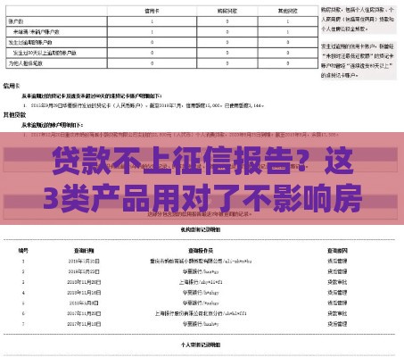 贷款不上征信报告？这3类产品用对了不影响房贷