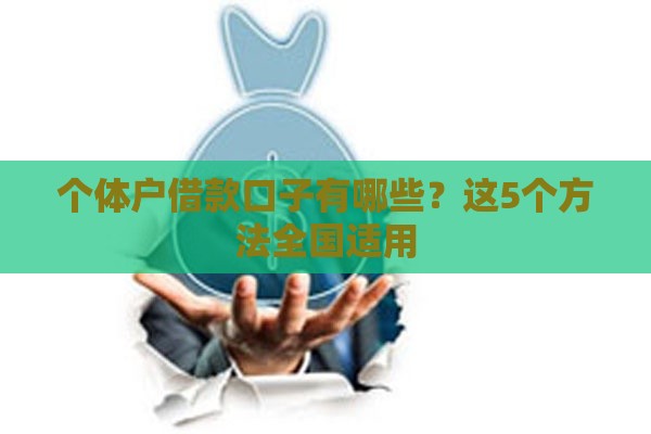 个体户借款口子有哪些？这5个方法全国适用