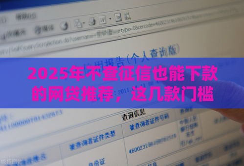 2025年不查征信也能下款的网贷推荐，这几款门槛低到没朋友！