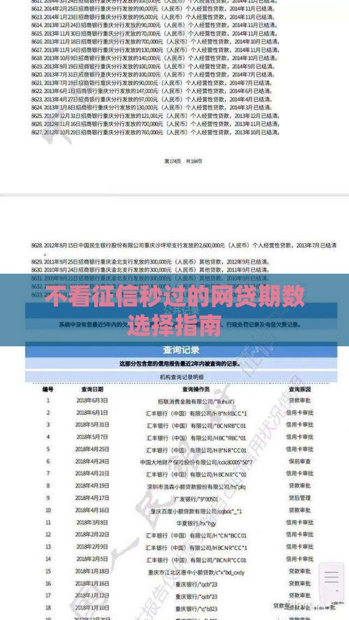 不看征信秒过的网贷期数选择指南